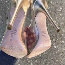 Gold And Clear Heels
