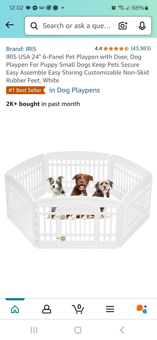 Brand new white 6 panel pet playpen
