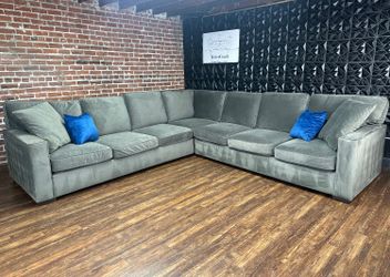 Delivery Available Dark gray L shape sectional sofa couch