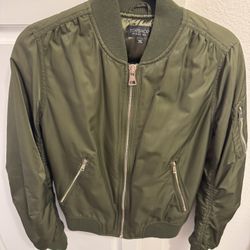 Topshop Olive Green Bomber Jacket
