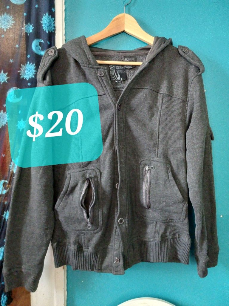 Awsome Stylish Heavy Men's Large Sweater Jacket w/ Hoodie :)