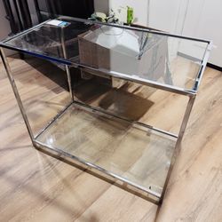 Stainless Steel Credenza Table with glass