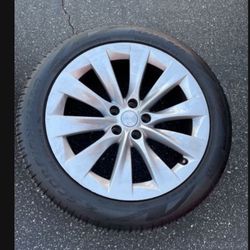1 — 265/45r20 5x120 5x4.72 Stock Model X Slipstream Wheel Rim Good Tire TPMS included !!!!