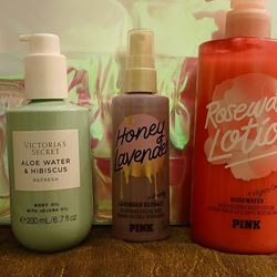 assortment body oil/lotion facial/body mist - $12  each