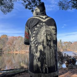 Alpaca Wool Poncho Indian 