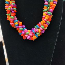Very Colorful Beaded Necklace  Set,  