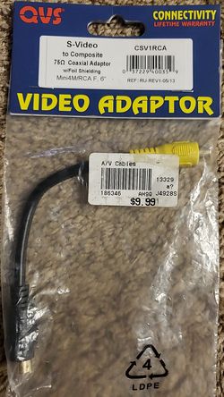 S-Video To Composite 25ohm Coaxial Adaptor