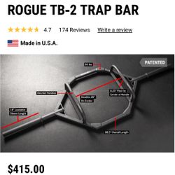 Rogue  TB 2 Trap bar -   Rogue Box Squat Box -  &   ROGUE Floor Glute