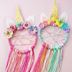 Unicorn dream catcher custom made on order