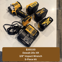 Dewalt 20v 3/8 wrench 5 Piece Kit XR DCF923