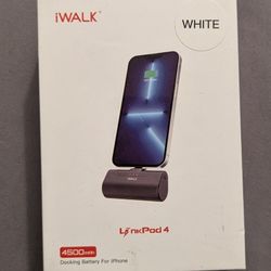 iWALK Small Portable Charger 4500mah Power Bank - Brand New/Sealed - White