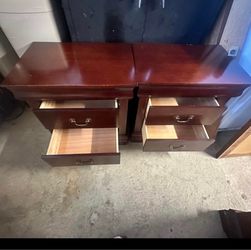 Matching Cherry Wood Nightstands Set of 2