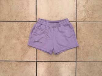 Pangaia Organic Cotton Sweat Shorts Womens Sz XS Light Purple Logo