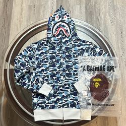 BRAND NEW - BAPE HOODIE - MEDIUM - BLUE - "BEST OFFER"