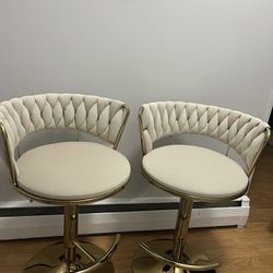 Velvet Swivel Adjustable Bar Stools