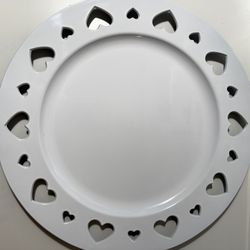 8 White Valentine Chargers 13 Inches 