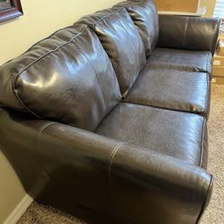 Dark Brown Leather Couch