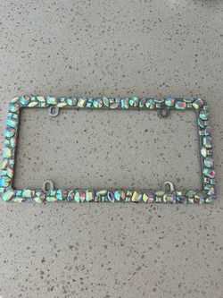 Diamond rhinestone car license plate frame holder