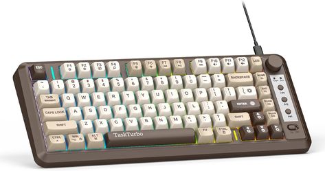 T91 75% Wired Gaming Keyboard RGB Backlit 81 Keys Silent Brown USB-C