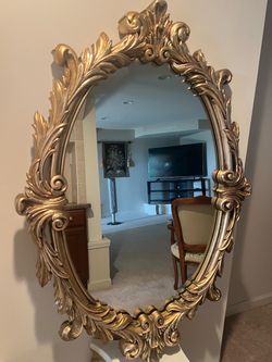 Vintage large mirror and pedestal