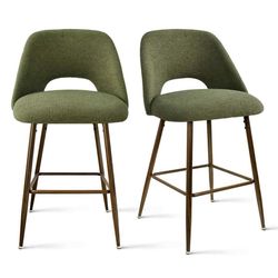 Berneta 26" Upholstered Counter Stools, Set of 2