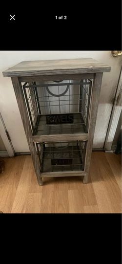 Wooden bathroom storage cabinet