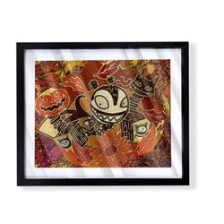 Nightmare before Christmas Scary Teddy Artwork on black frame