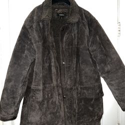 Colebrook Olive Green Suede coat M (definitely a Large)