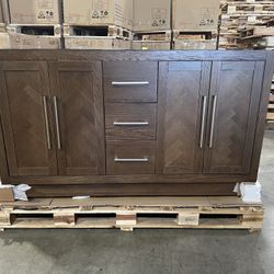 60 x 22 Espresso Cabinet for Double Sink Bathroom Vanity