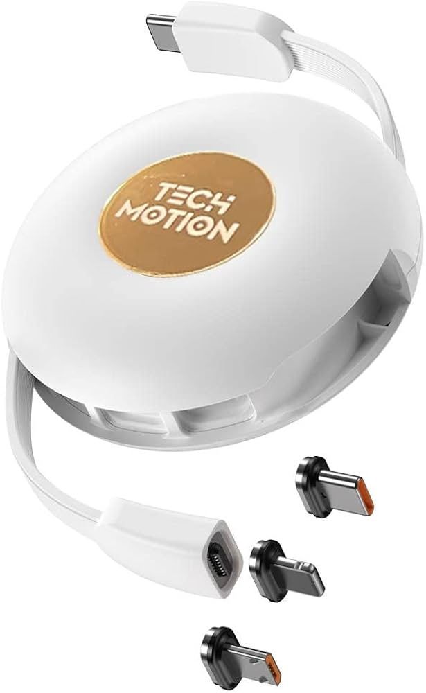 Tech Motion 3 in 1 Magnetic Retractable Charging Cable - Travel 60W Power delive