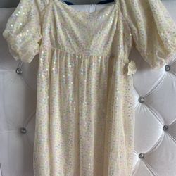 Altard state Spring Time Pastel Rainbow Flower Dress Puffy Sleeves 