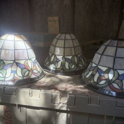 3 Vintage Tiffany Lamp Shade Covers
