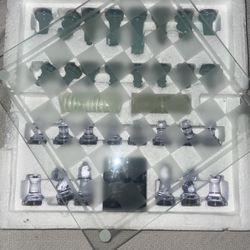 Chess/Checkers With Glass Board