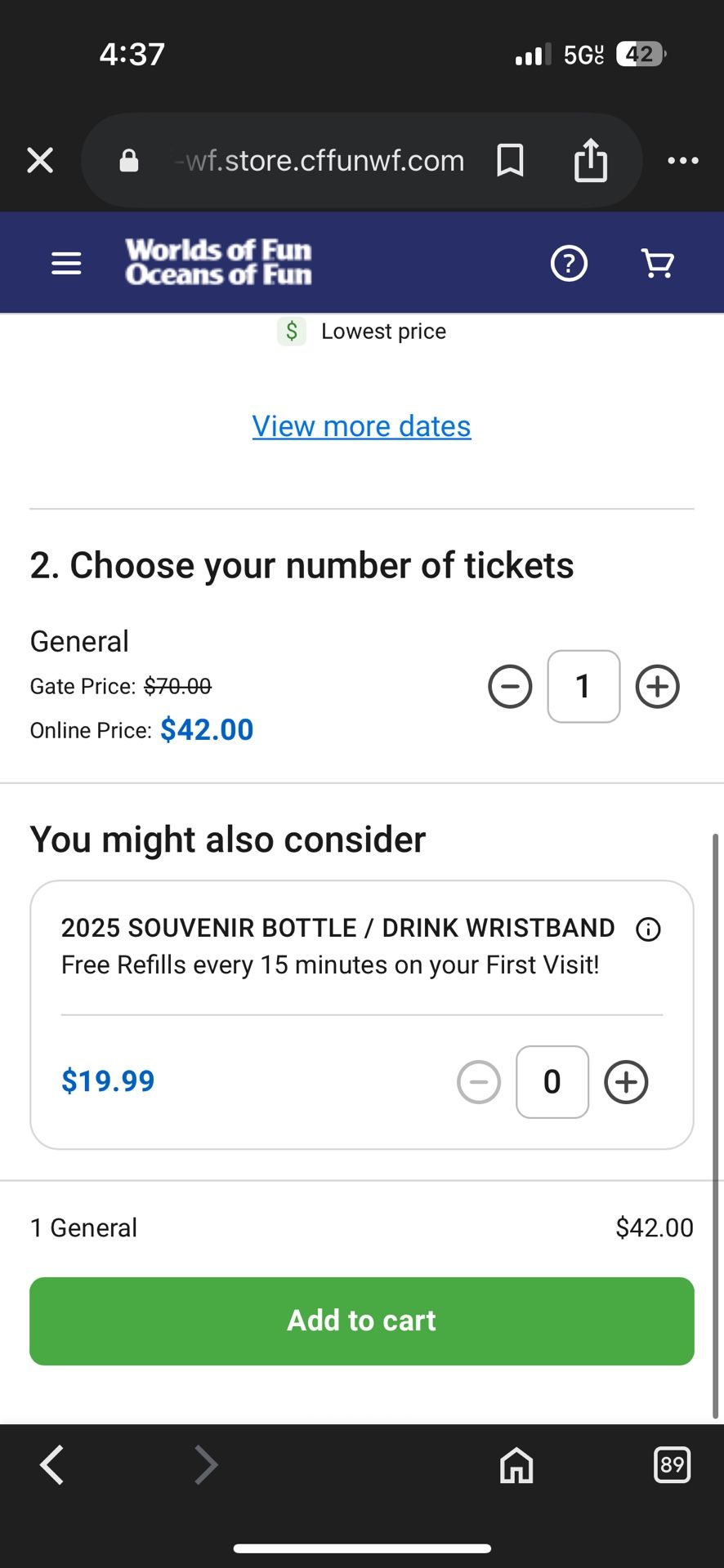 Worlds Of Fun Tickets