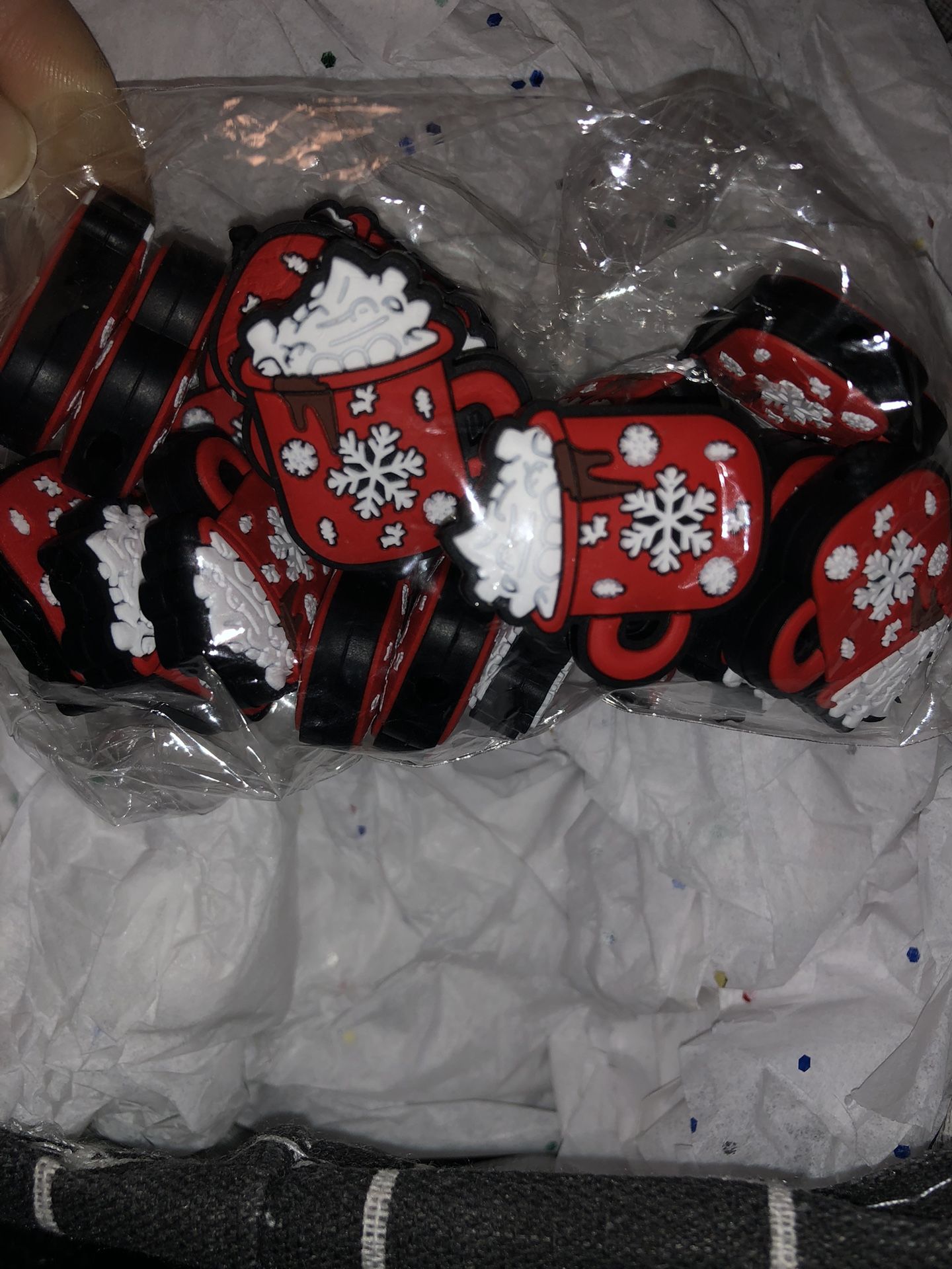 Winter Snowflake Hot Chocolate Silicone Focal Beads