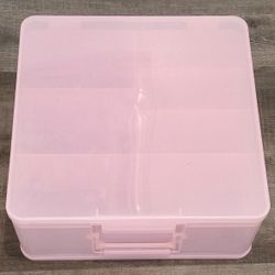 Pink 7 Compartment Scrapbooking Craft Organizer