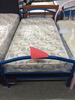 New twin bed with twin spring mattress
