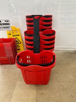 Rolling shopping baskets