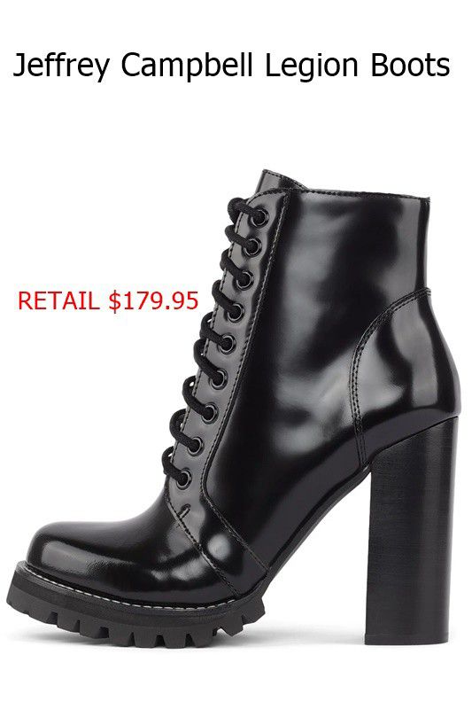 Jeffrey Campbell Legion Leather Lace Up High Heel Lug Sole BootsJeffrey Campbell Legion Leather Lace Up High Heel Lug Sole Boots
