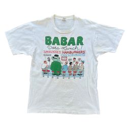 Vintage 1988 Babar Does Lunch Only On HBO Promo Television Shirt Size Large RARE