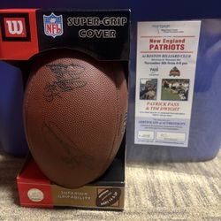 Patrick Pass Tim Dwight Patriots Signed Football
