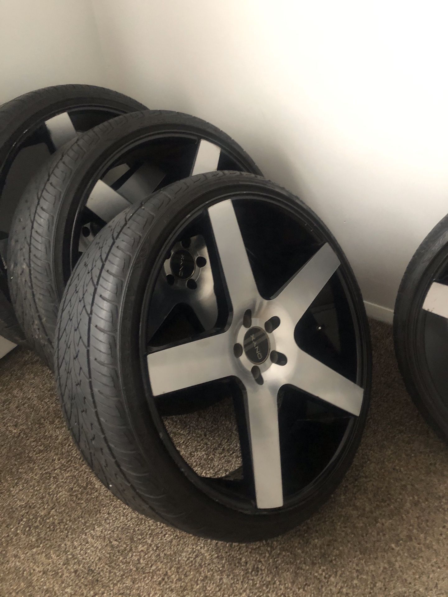 24 inch onyx rims and tires 600 firm for Sale in Hammond, IN OfferUp