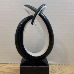 Badash 6" Black & White Murano Style Glass Sculpture  L20