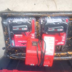 New Milwaukee Batteries And Charger 