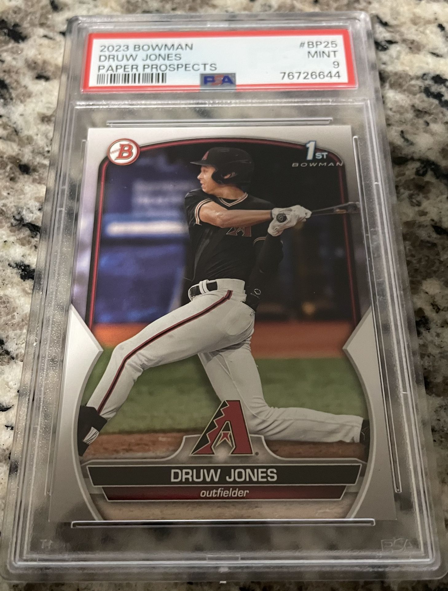 2023 1st Bowman Paper Prospects Druw Jones #BP25 PSA 9 Mint