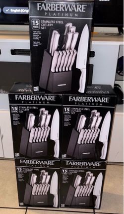 Farberware 15-piece Stamped Stainless Steel Knife Block Set
