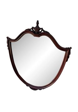 Vintage Mahogany Shield Hanging Wall Mirror