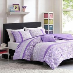 Comforter Set Fun Bedroom Décor - Modern All Season Polka Dot Print, Vibrant Color Cozy Bedding Layer, Matching Sham, Decorative Pillow, Twin/Twin XL