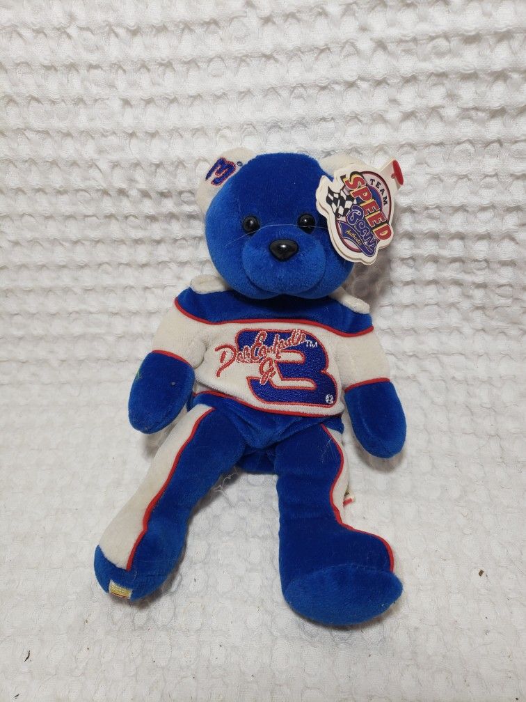 Dale Earnhardt # 3 Team Speed Bear. This collectible Dale Earnhardt Bear is created by "Team Beans Authentic" (1999) . Measures 8" .

