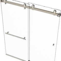 Eurotech LUXURY SHOWER DOORS TRADITIONAL Contractors Select Series two 5/16" (8mm) clear glass panels towel bar and knob